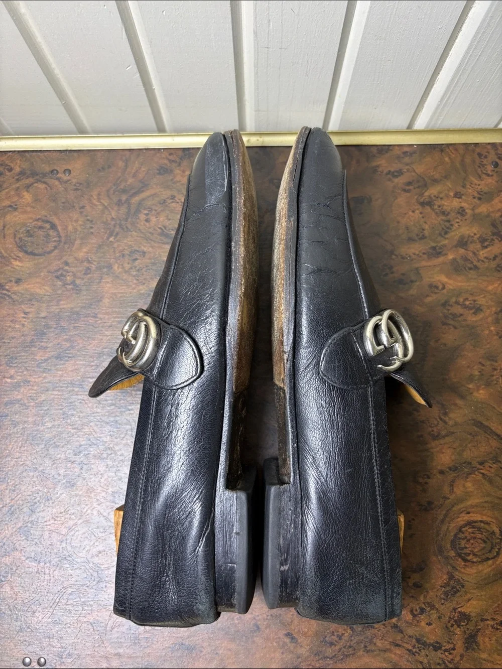 Gucci Mens Double G Logo Loafers size 8 | US 8.5